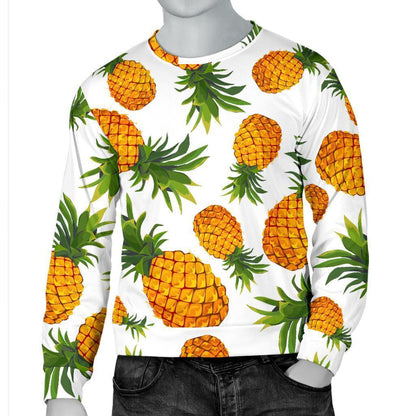 Summer Pineapple Pattern Print Men's Crewneck Sweatshirt GearFrost