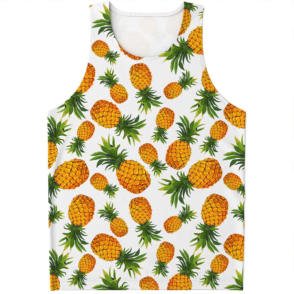 Summer Pineapple Pattern Print Men's Tank Top
