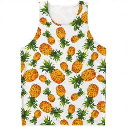 Summer Pineapple Pattern Print Men's Tank Top
