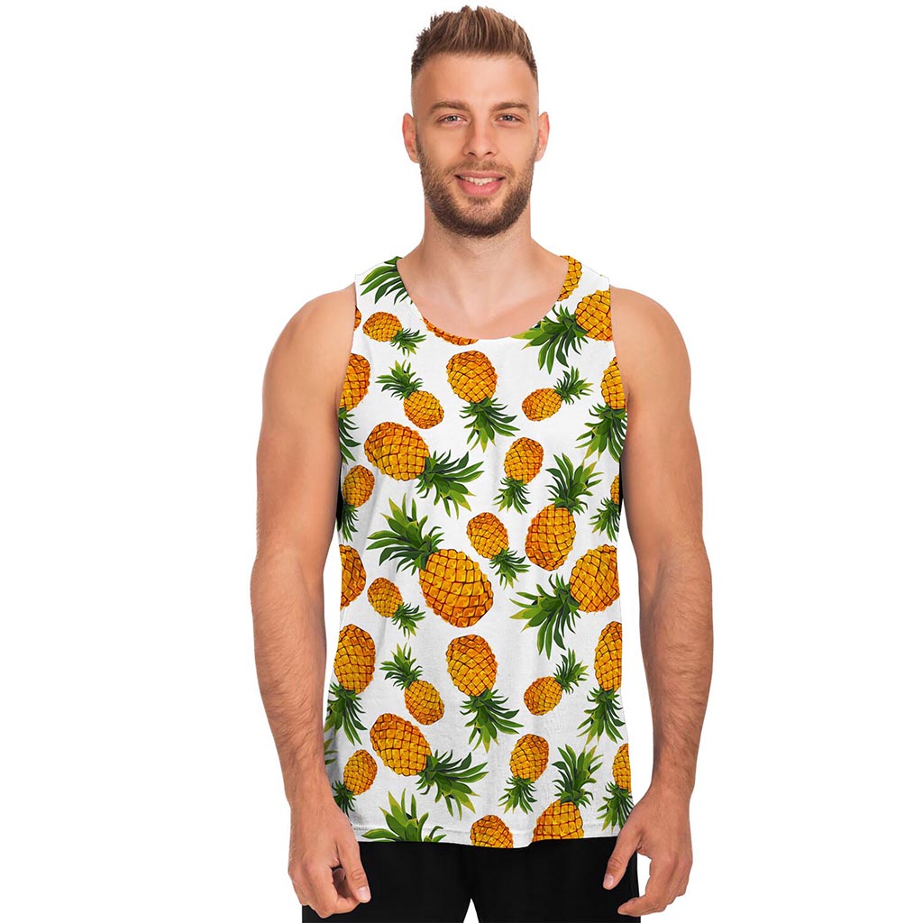 Summer Pineapple Pattern Print Men's Tank Top
