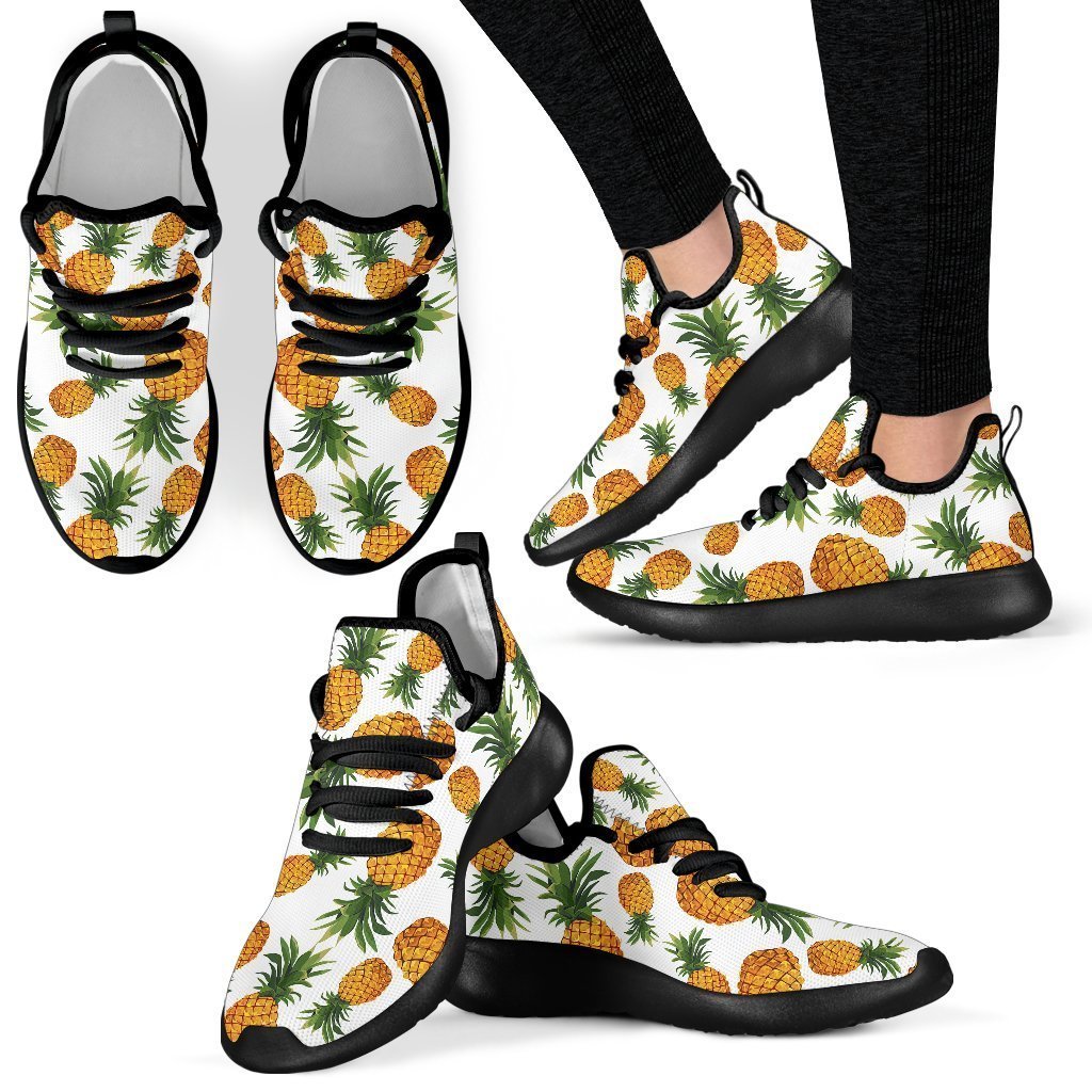 Summer Pineapple Pattern Print Mesh Knit Shoes GearFrost