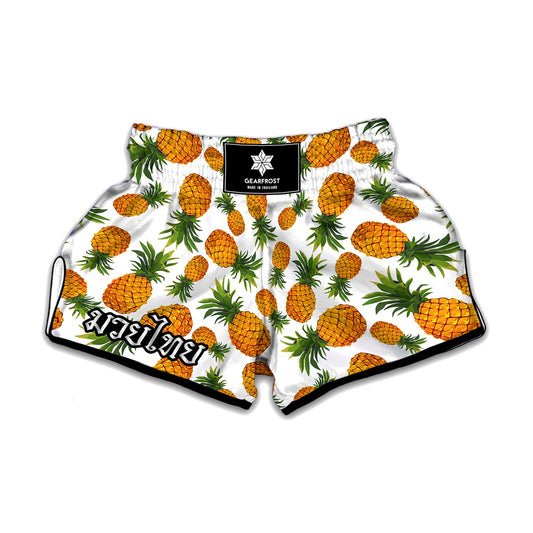 Summer Pineapple Pattern Print Muay Thai Boxing Shorts