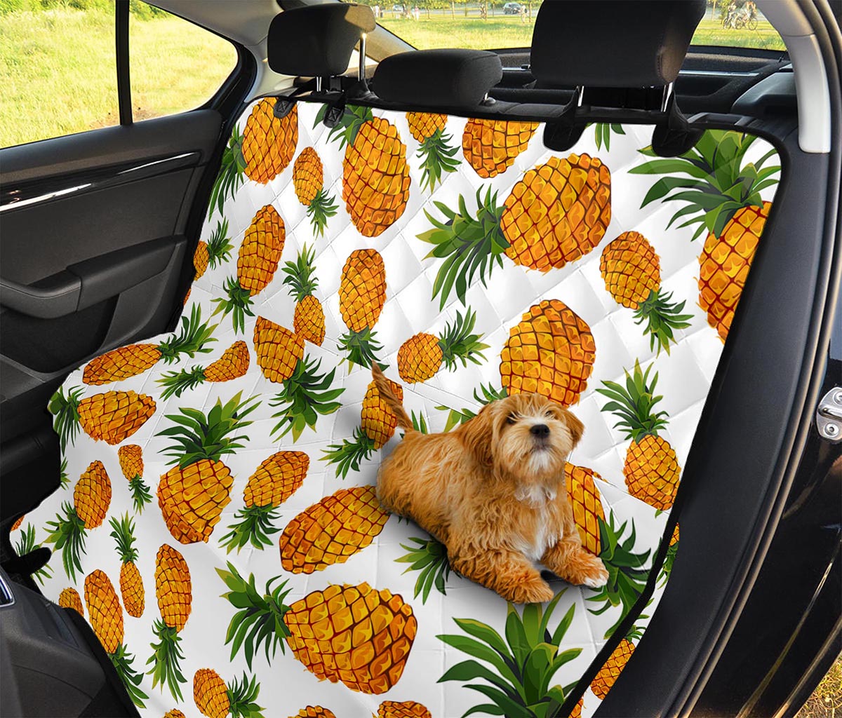 Summer Pineapple Pattern Print Pet Car Back Seat Cover