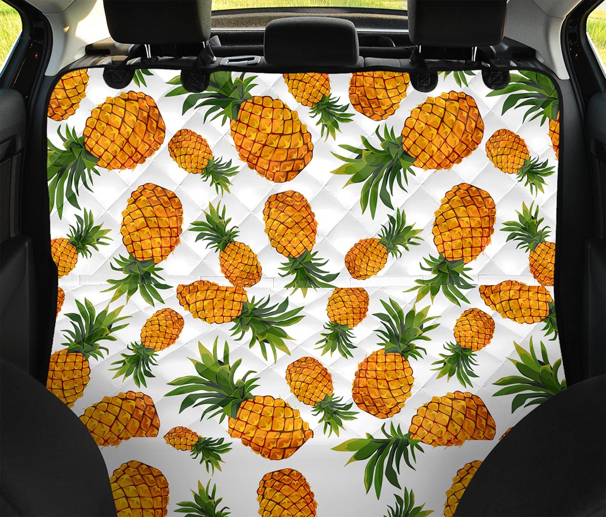 Summer Pineapple Pattern Print Pet Car Back Seat Cover