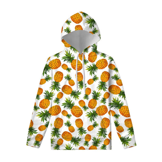 Summer Pineapple Pattern Print Pullover Hoodie