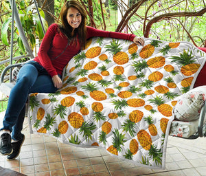 Summer Pineapple Pattern Print Quilt