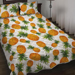 Summer Pineapple Pattern Print Quilt Bed Set