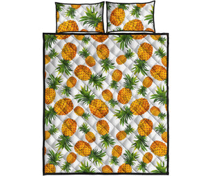 Summer Pineapple Pattern Print Quilt Bed Set