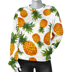 Summer Pineapple Pattern Print Women's Crewneck Sweatshirt GearFrost