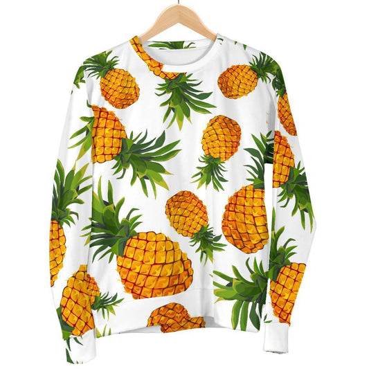 Summer Pineapple Pattern Print Women's Crewneck Sweatshirt GearFrost