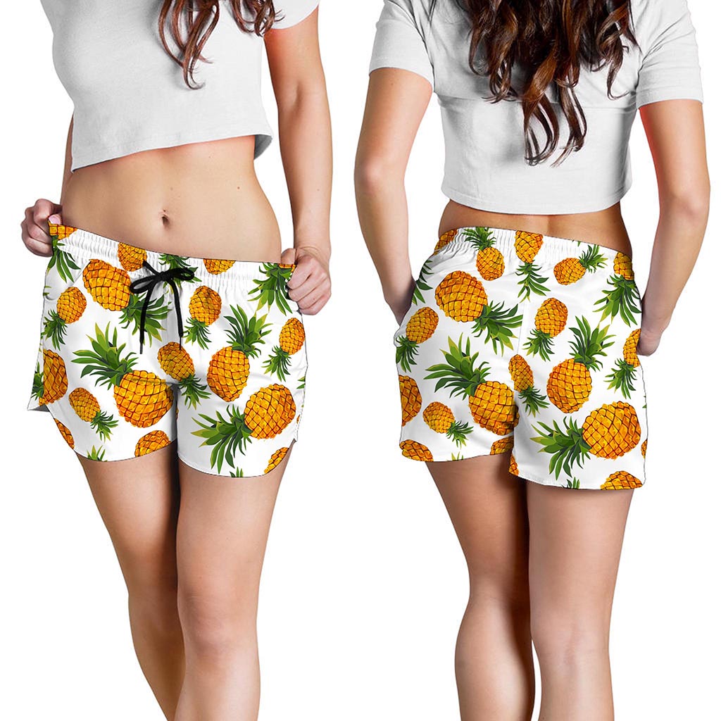 Summer Pineapple Pattern Print Women's Shorts