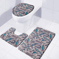 Summer Surfing Pattern Print 3 Piece Bath Mat Set