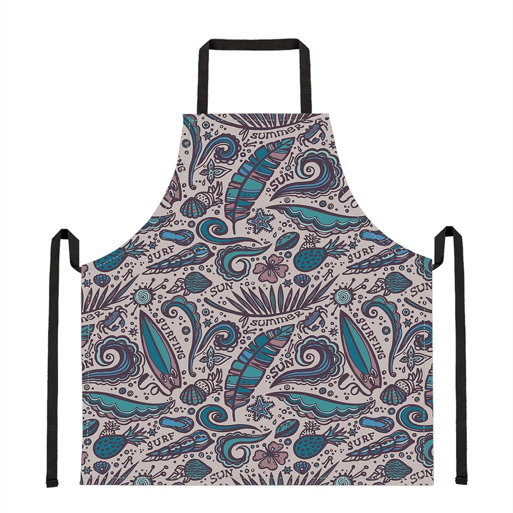 Summer Surfing Pattern Print Apron