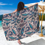 Summer Surfing Pattern Print Beach Sarong Wrap