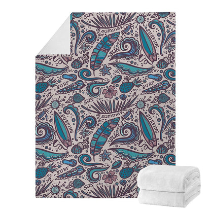 Summer Surfing Pattern Print Blanket