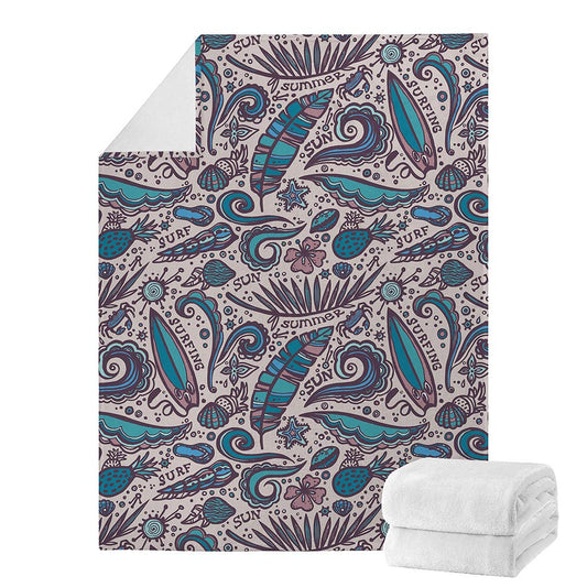 Summer Surfing Pattern Print Blanket