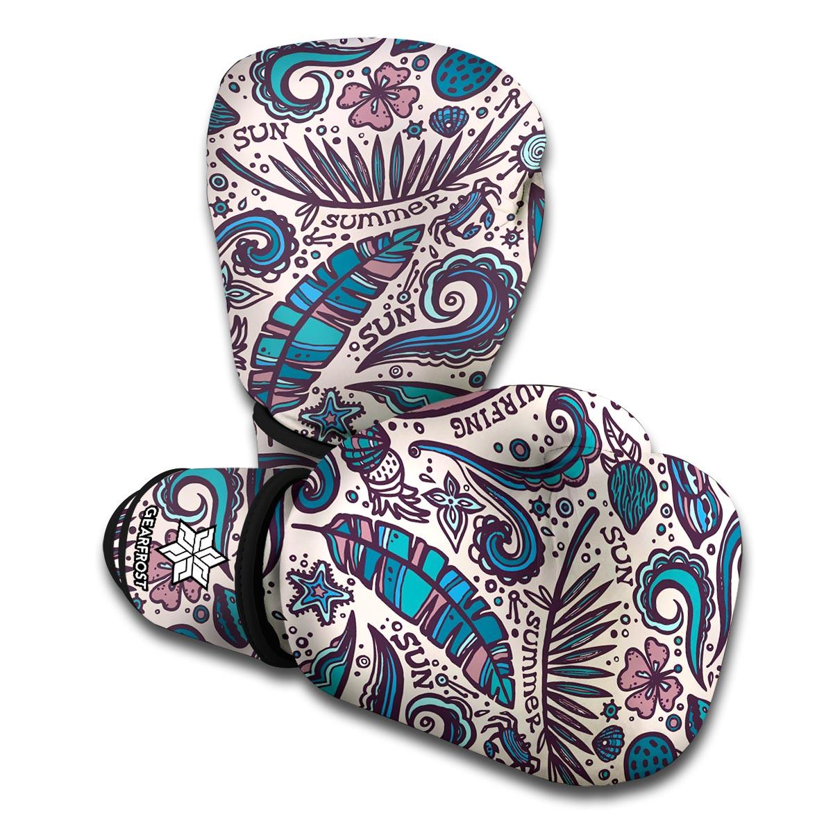 Summer Surfing Pattern Print Boxing Gloves
