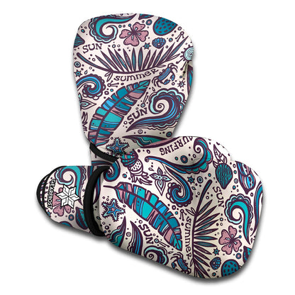 Summer Surfing Pattern Print Boxing Gloves