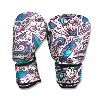 Summer Surfing Pattern Print Boxing Gloves