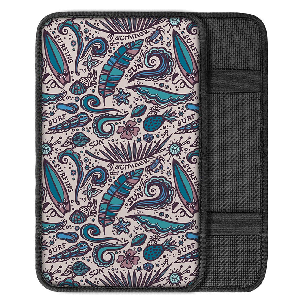Summer Surfing Pattern Print Car Center Console Cover