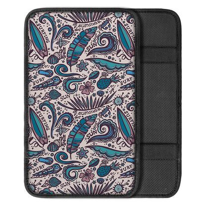 Summer Surfing Pattern Print Car Center Console Cover