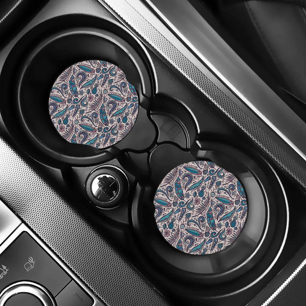 Summer Surfing Pattern Print Car Coasters