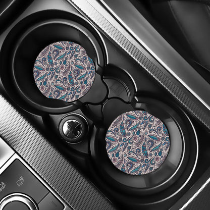 Summer Surfing Pattern Print Car Coasters