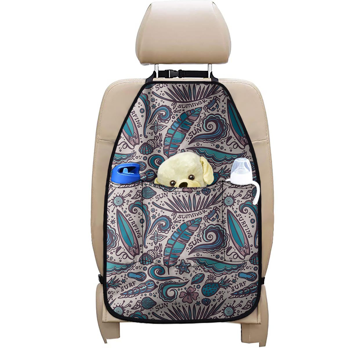 Summer Surfing Pattern Print Car Seat Organizers