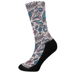 Summer Surfing Pattern Print Crew Socks