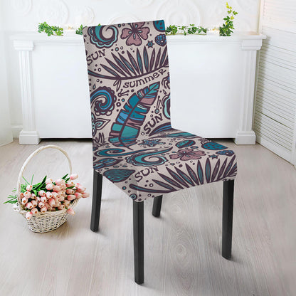 Summer Surfing Pattern Print Dining Chair Slipcover