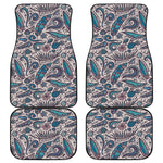Summer Surfing Pattern Print Front and Back Car Floor Mats