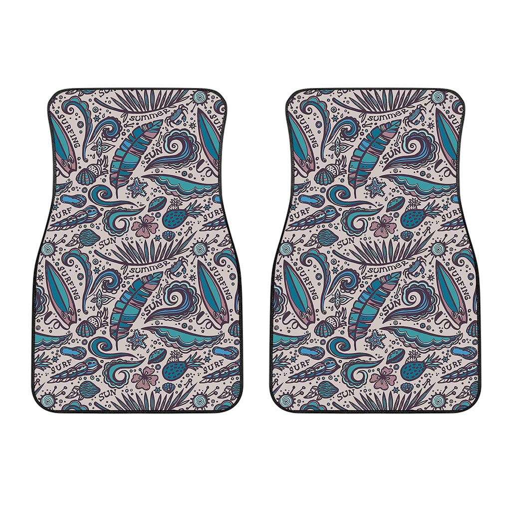 Summer Surfing Pattern Print Front Car Floor Mats