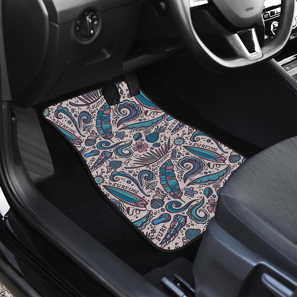 Summer Surfing Pattern Print Front Car Floor Mats