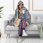 Summer Surfing Pattern Print Hooded Blanket