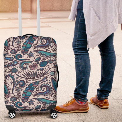 Summer Surfing Pattern Print Luggage Cover GearFrost