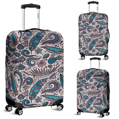 Summer Surfing Pattern Print Luggage Cover GearFrost