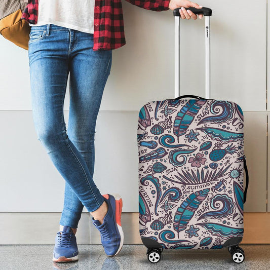 Summer Surfing Pattern Print Luggage Cover GearFrost