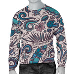 Summer Surfing Pattern Print Men's Crewneck Sweatshirt GearFrost