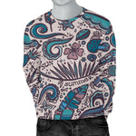 Summer Surfing Pattern Print Men's Crewneck Sweatshirt GearFrost