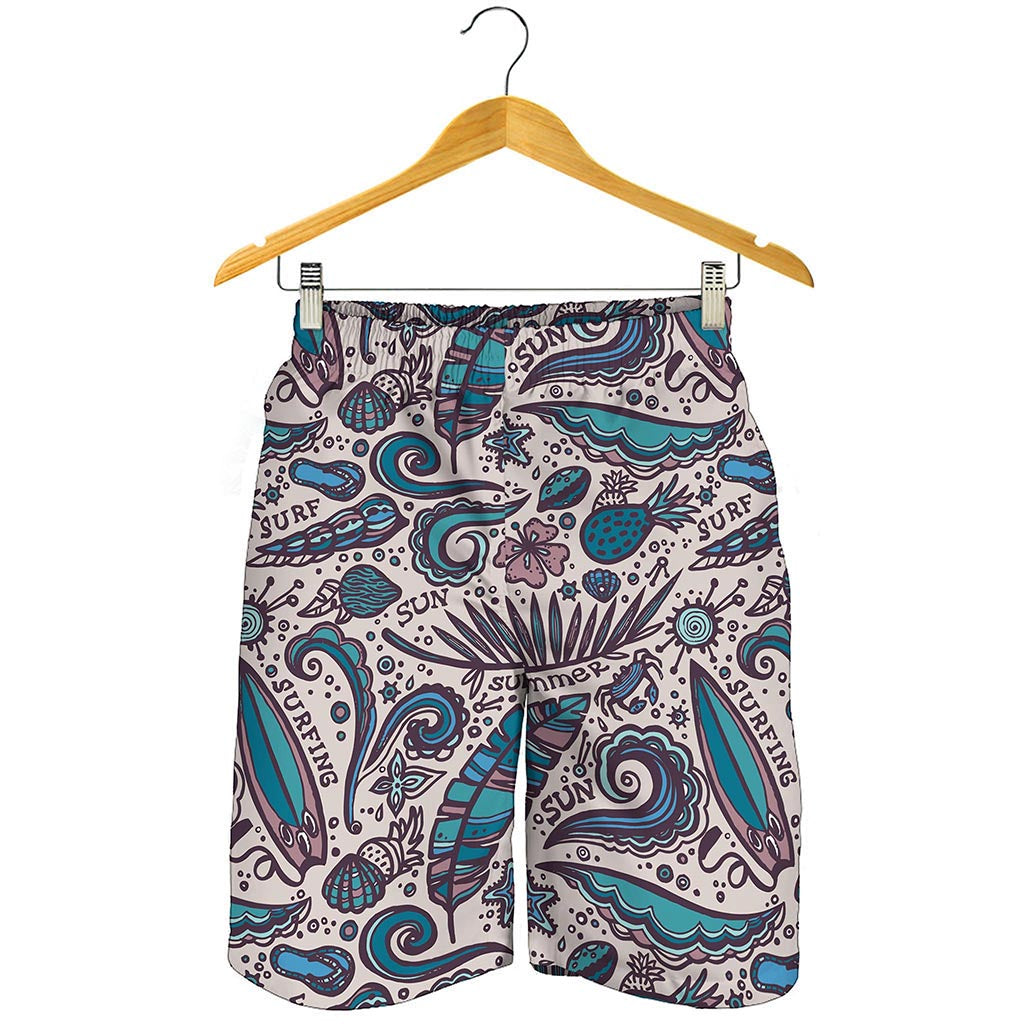 Summer Surfing Pattern Print Men's Shorts