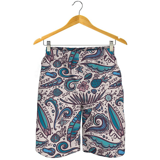 Summer Surfing Pattern Print Men's Shorts