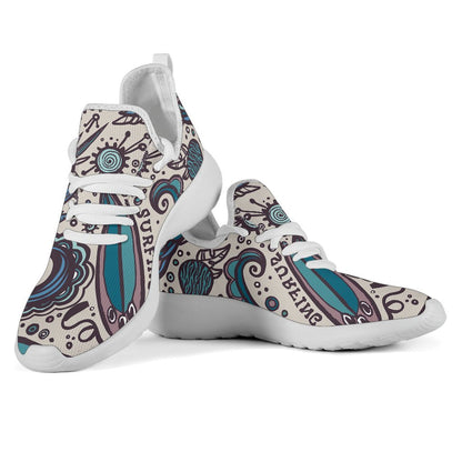 Summer Surfing Pattern Print Mesh Knit Shoes GearFrost