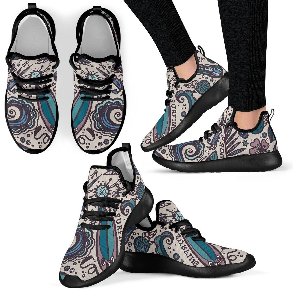 Summer Surfing Pattern Print Mesh Knit Shoes GearFrost