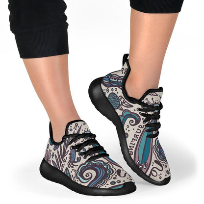 Summer Surfing Pattern Print Mesh Knit Shoes GearFrost