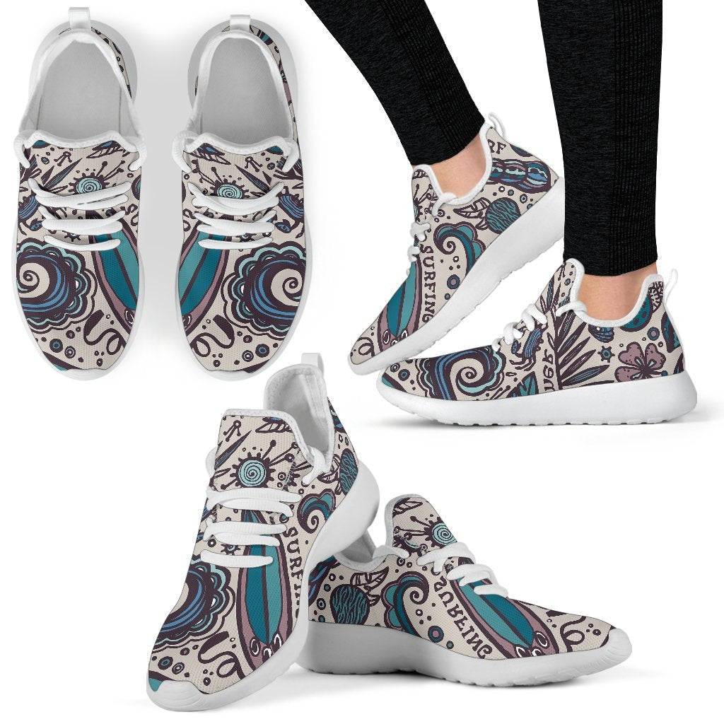 Summer Surfing Pattern Print Mesh Knit Shoes GearFrost