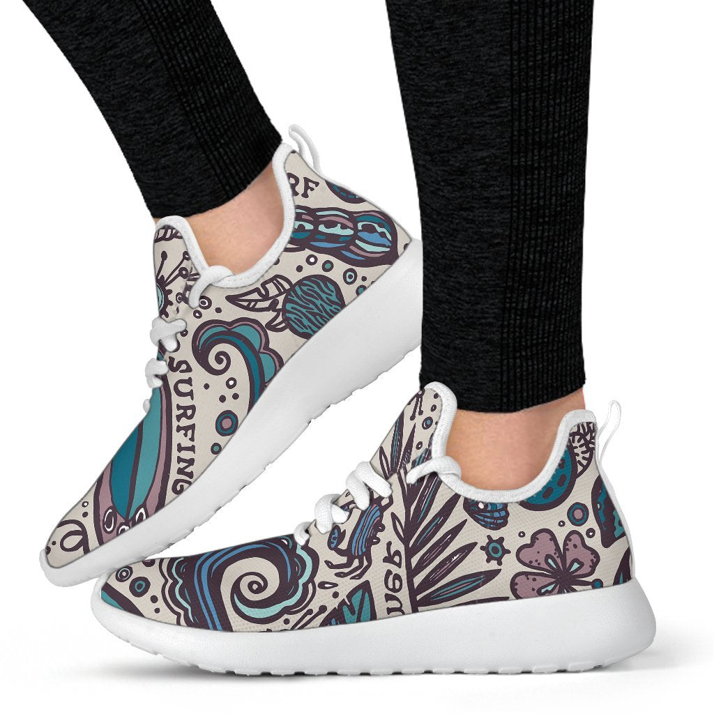Summer Surfing Pattern Print Mesh Knit Shoes GearFrost