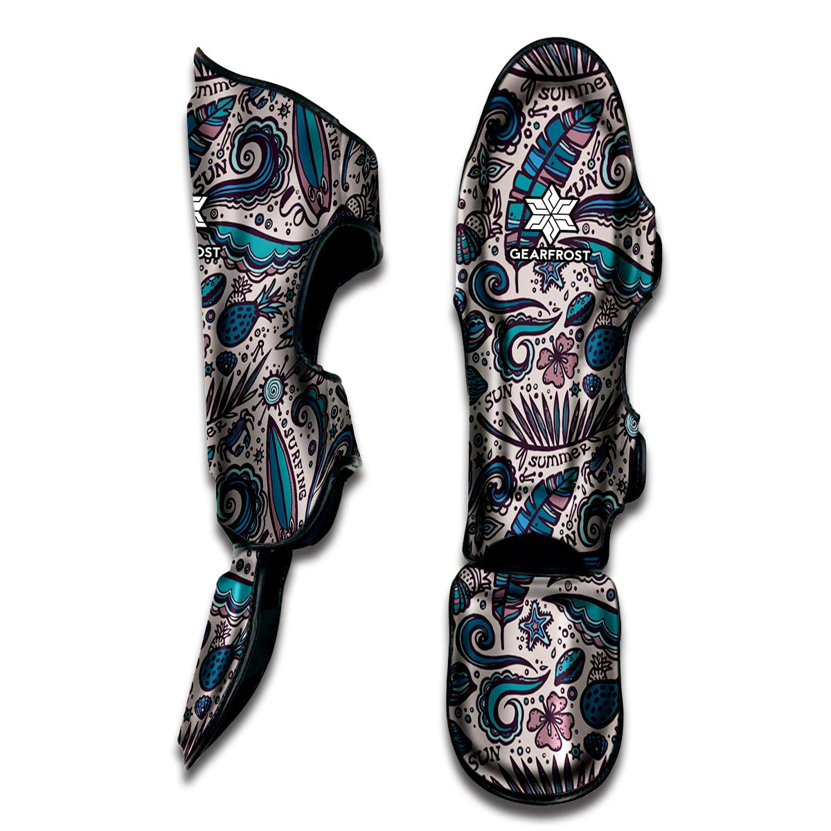 Summer Surfing Pattern Print Muay Thai Shin Guard