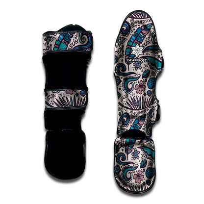 Summer Surfing Pattern Print Muay Thai Shin Guard
