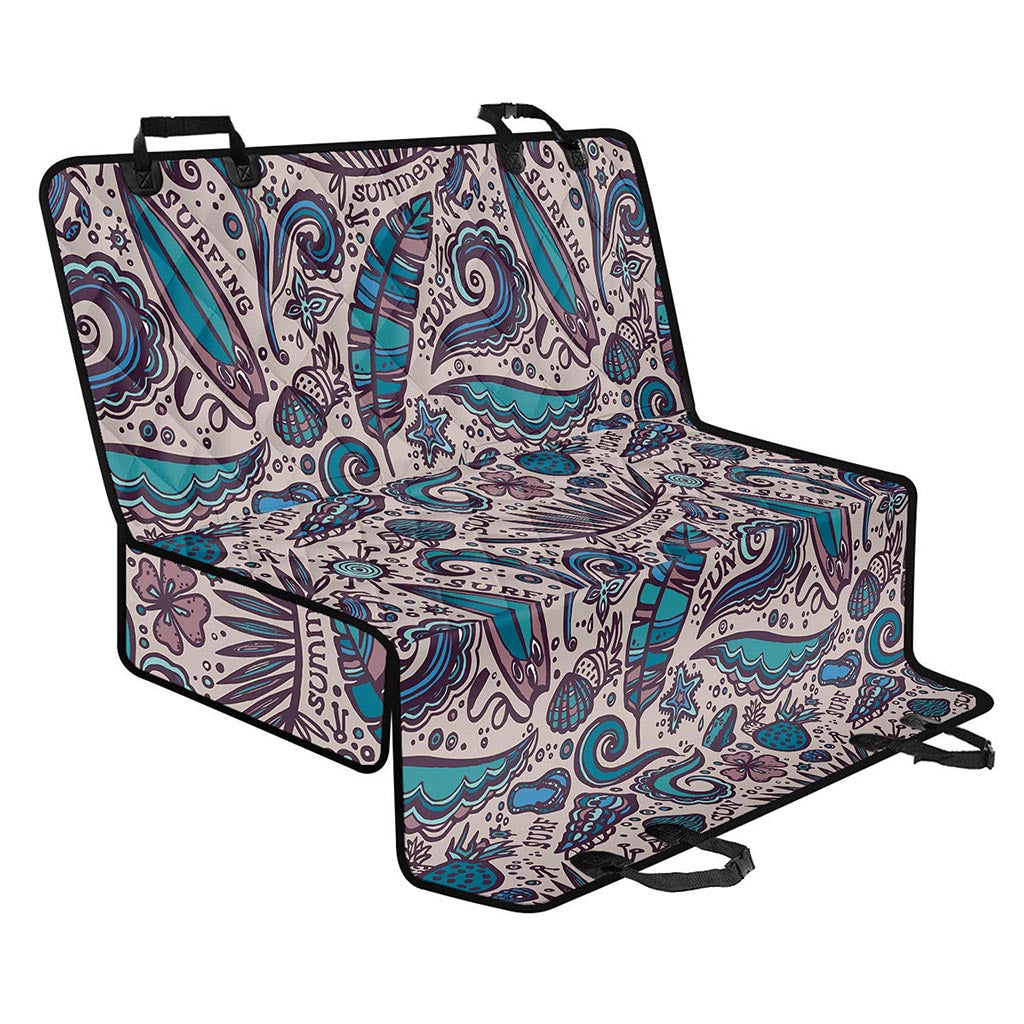 Summer Surfing Pattern Print Pet Car Back Seat Cover