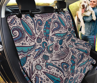 Summer Surfing Pattern Print Pet Car Back Seat Cover